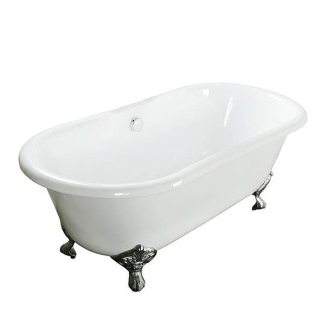 Columbus Cast Iron Dbl Roll WH 61'', 7'' Holes, BL Imp Feet