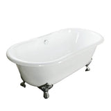 Columbus Cast Iron Dbl Roll WH 61'', 7'' Holes, BL Imp Feet