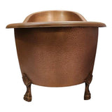 Gitali 68'' Slipper Copper Tub, ClawFoot, Antique Copper