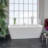 Vincent 71'' AC Rect Tub WH, w/Internal Drain Pipe, BN