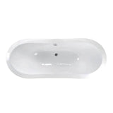 Tub Kit 71'' CI Dbl Slipper, Filler, Supplies, Drain-Chrome