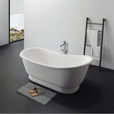 Becki 67'' Freestanding DBL Slipper BARstone Tub ,Matte WH