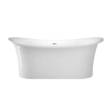 Nydia Freestanding AC Bateau Tub 72'' WH,w/Internal Drain,BN