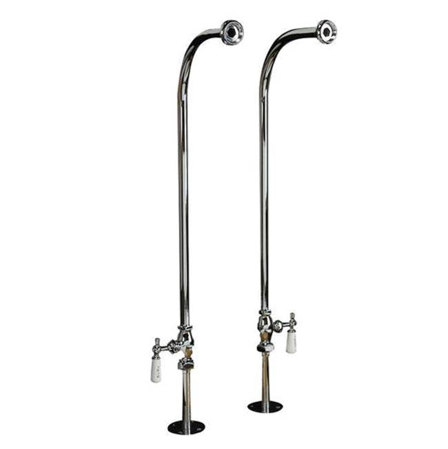 Tub Kit 60'' CI Slipper, Tub Filler, Supplies, Drain-Chrome