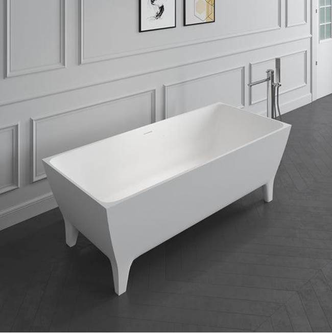 Timon  67'' BARstone Freestanding Tub, White Matte