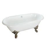 Gallagher CI 72'' Dbl Roll Tub No Holes, Black Feet