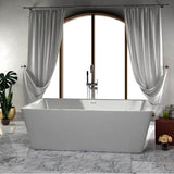 Vaughn 71'' AC Rect Tub WH, Internal drain-OF BN
