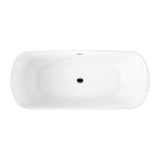 Celeste 67'' AC FS Tub,Internal Drain Pipe, No Faucet Holes,BN