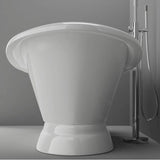 Marshall 71'' Cast Iron tub Dbl Slipper w/ base, No Holes