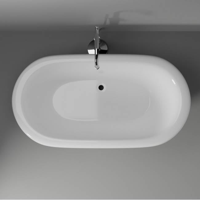Carrie 57''Acrylic Dbl Roll on Base, White, 7'' Deck Holes