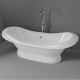 Marshall 71'' Cast Iron tub Dbl Slipper w/ base, No Holes