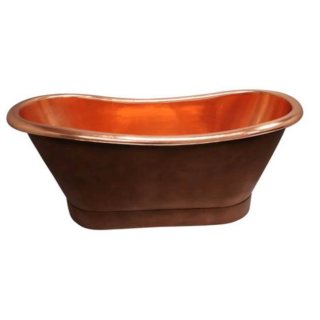Chapal 70'' Dbl Slipper,No Hole Ext Black Copper/Int Polished