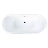 Markus 66'' CI Dbl Slipper Tub, White,7'' Deck Holes, BL Feet