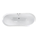Tub Kit 71'' CI Dbl Slipper, Filler, Supplies, Drain-Chrome