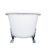 Markus 66'' CI Dbl Slipper Tub, White,7'' Deck Holes, BL Feet