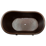 Lilith 66'' Ped Slipper Tub Copper,Mexican Finish IN & EX