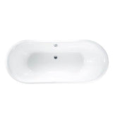 Randall Cast Iron Dbl Slipper w/ base, 72'', WH, No Holes