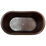 Celaya 66'' Ped DBL Slipper Tub Copper,Mexican Finish IN & EX