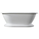 Winston 70'' BARstone Freestandin Tub w/Integrated base,Matte WH