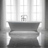 Duet Cast Iron Dbl Roll Tub WH w/base, 66'', 7'' Holes