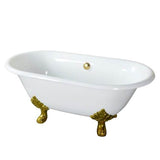 Dawson Cast Iron Dbl Roll, 61'' WH, No Holes, BL Lion Feet