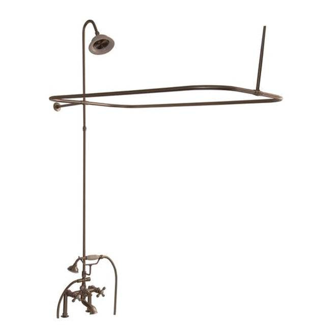 Tub Kit 67'' CI Roll Top, Shwr Unit, Supplies, Drain-Chrome
