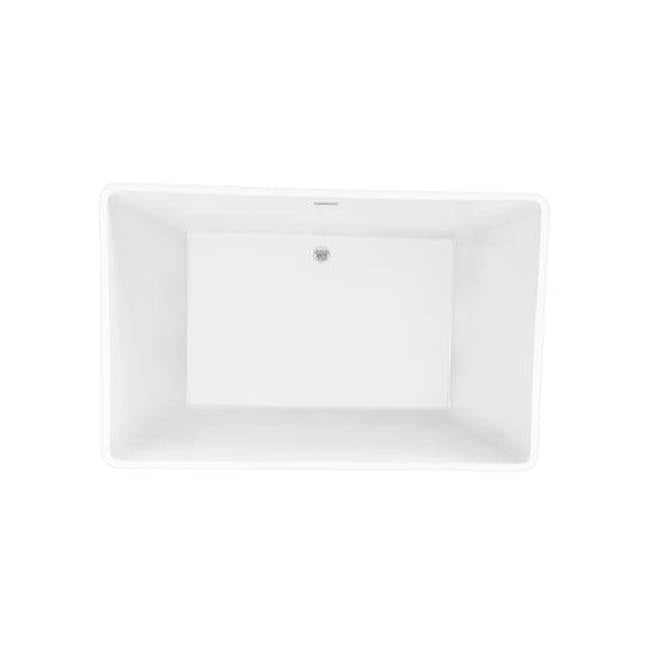 Vaughn 71'' AC Rect Tub WH, Internal drain-OF BN