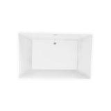 Vaughn 71'' AC Rect Tub WH, Internal drain-OF BN