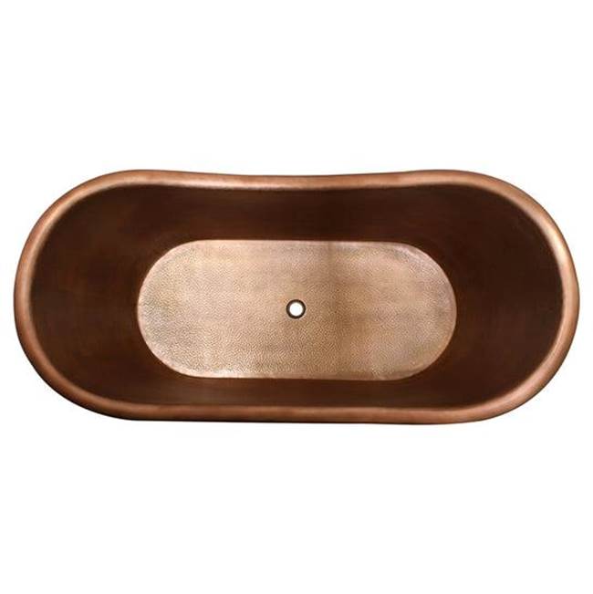 Celana 68'' DBL Slipper Copper Tub,ClawFoot AC,Antique Copper