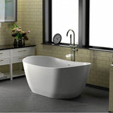 Edison 56'' BARstone Freestanding Tub, White Matte, No Holes