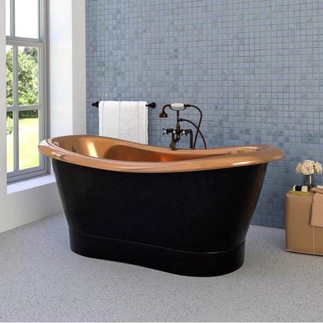 Chapal 70'' Dbl Slipper,No Hole Ext Black Copper/Int Polished