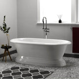 Duet Cast Iron Dbl Roll Tub WH w/base, 66'', 7'' Holes