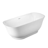 Celeste 67'' AC FS Tub,Internal Drain Pipe, No Faucet Holes,BN
