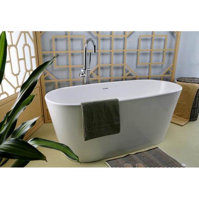 Paden 62'' BARstone Freestanding Tub, White Matte