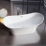 Noreen AC Dbl Slipper Tub 69'' WH, w/Internal Drain Pipe, BN