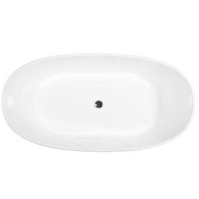 Nishi 68'' BARstone Freestanding Tub, White Matte, No Holes