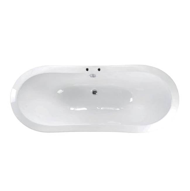Tub Kit 71'' CI Dbl Slipper Filler, Supplies, Drain-BrNkl