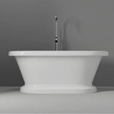 Carrie 57''Acrylic Dbl Roll on Base, White, 7'' Deck Holes