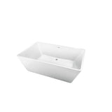 Vaughn 71'' AC Rect Tub WH, Internal drain-OF BN