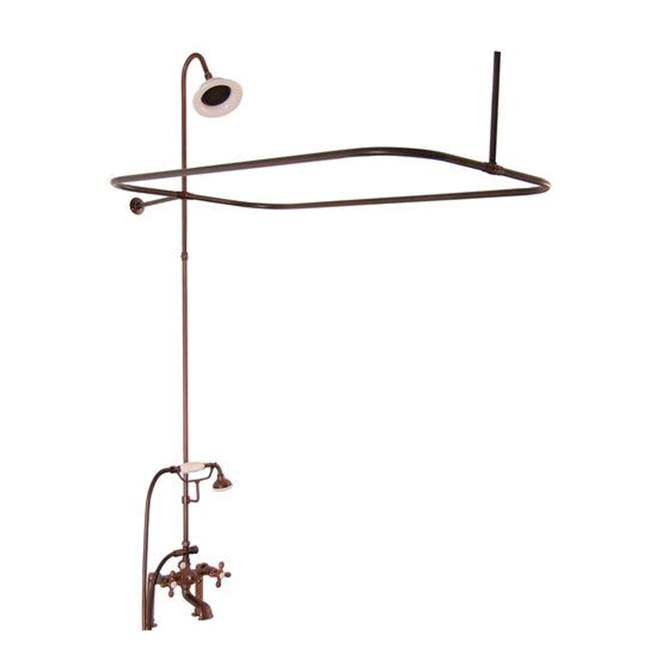 Tub Kit 60'' CI Roll Top, Shwr Unit, Supplies, Drain-Chrome