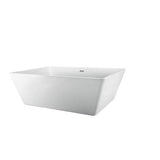 Vaughn 71'' AC Rect Tub WH, Internal drain-OF BN