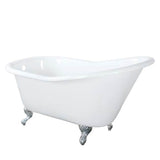 Grayson Cast Iron Slipper WH, 57'', No Holes, BL Feet