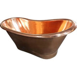Chapal 70'' Dbl Slipper,No Hole Ext Black Copper/Int Polished