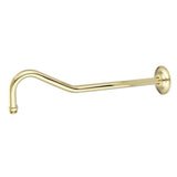 Barclay - Vintage 17'' Wallmount Brass Tube, Shower Arm w/Flange, PB - Polished Brass