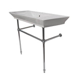 Barclay - Opulence Console 39-1/2'', Rect Bowl, 8'' WS, White, CP Stand - Polished Chrome