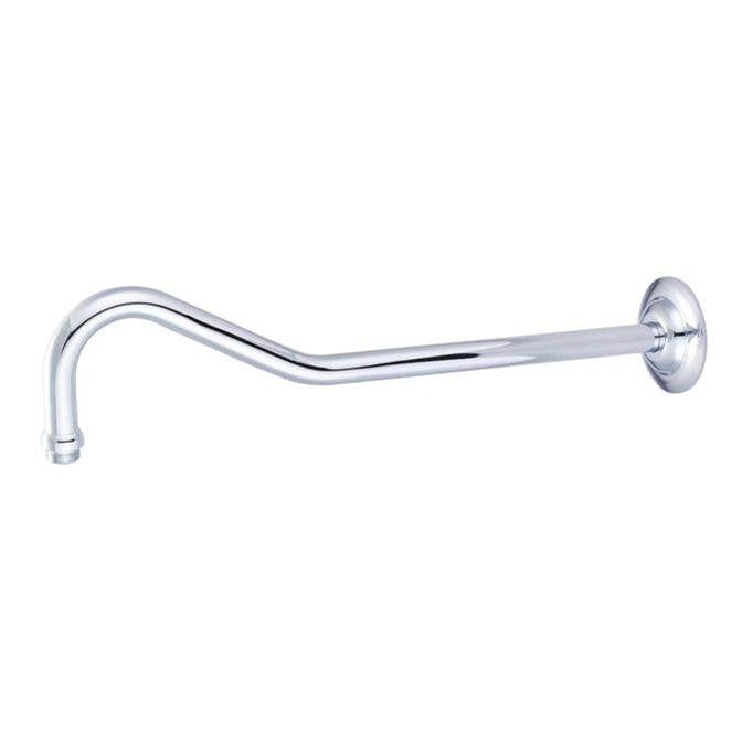 Barclay - Vintage 17'' Wallmount Brass Tube, Shower Arm w/Flange, CP - Polished Chrome