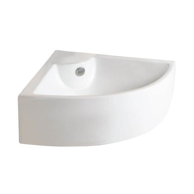 Barclay - Crandall Corner Wall Hung 26'', 1 Faucet Hole, Overflow WH - White