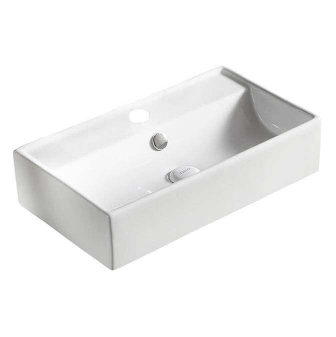 Barclay - Lyons Rect 22'' Wall Hung 1 Faucet hole, Overflow,White - White