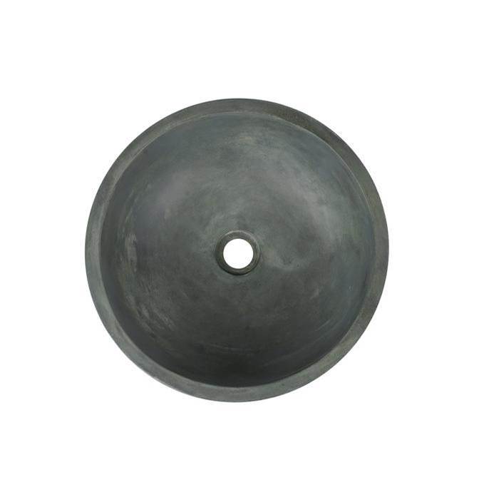 Barclay - Cordell Small Round Cement Vessel, Copper Green - Copper Green