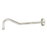Barclay - Vintage 17'' Wallmount Brass Tube, Shower Arm w/Flange, PN - Polished Nickel